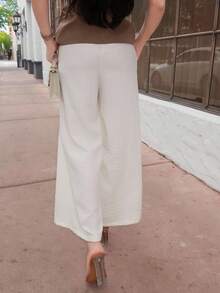 Durrani Popal Women's Casual Versatile Solid Color Wide Leg Pants