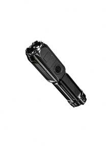 SHEIN Super Bright Rechargeable Multi-Function Torch ABS Strong Light Focusing Led Flashlight Outdoor Portable Home Built-In Battery Halloween Christmas Thanksgiving Gift