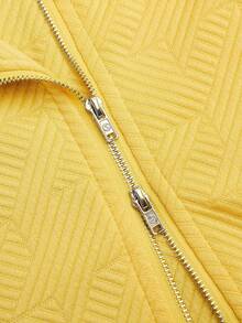 GlowEve Women's Textured Fabric Zip-Up Casual Motorcycle Jacket With Lapel Fall Winter Cloth For Women