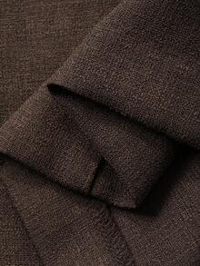 Livesso Ensemble 2 pièces pour femmes avec Top à encolure ronde et taille cintrée, et pantalon ample pour l'automne - Tabac - Voir 7