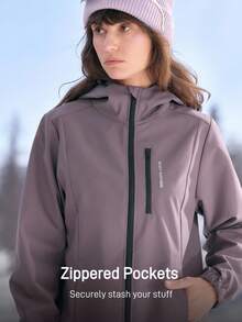 In My Nature 女士字母印花长袖拉链连帽户外风衣夹克