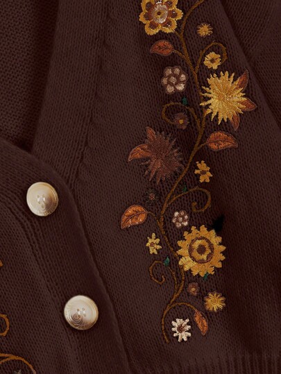 Hippie Cardigan bohème à broderie femme style hippie cottagecore