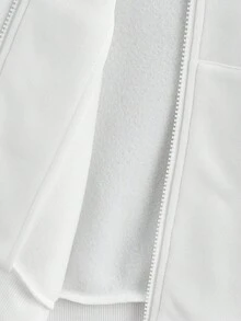 Manfinity Joysei 男士秋季字母印花拉链抽绳连帽运动衫 - 綠色 - 查看 6