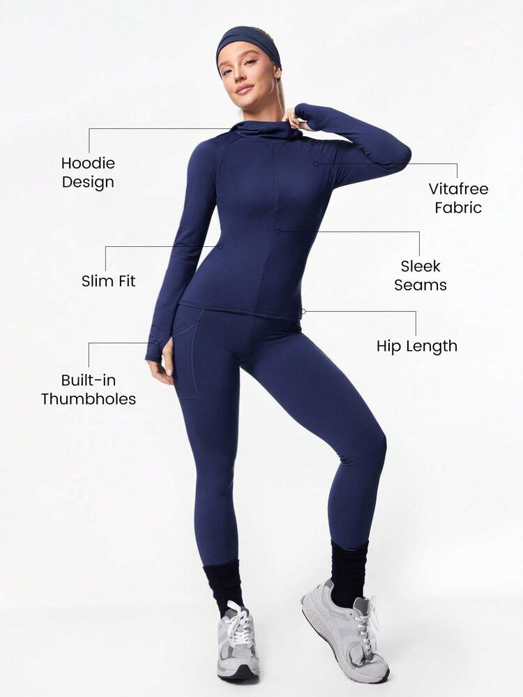 Cloud Chaser Soft Lightweight Quick-Dry Breathable Hip Length Slim Fit Matte Finish Hooded Pullover  Daily Casual Spring Summer