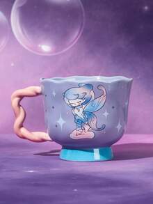 Pop Mart Azura X SHEIN 1pc Ceramic Mug With Cartoon Pattern, Heat-Resistant, Dishwasher Friendly, For Milk, Juice, Coffee, Tea - Multicolor - View 5