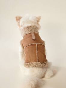 PETSIN 1 pieza Abrigo acolchado de algodón para mascotas con correa, adecuado para perros/gatos extra pequeños y medianos, cálido para uso al aire libre en otoño/invierno