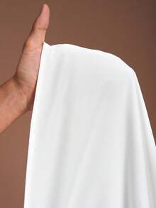 Slaydiva Đầm nữ mùa Thu/Đông mới về, kiểu dáng rộng rãi với túi xếp ly, xẻ tà hai bên, dây rút eo, cỡ lớn - Màu trắng - trắng - Xem 12