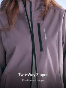 In My Nature 女士字母印花长袖拉链连帽户外风衣夹克