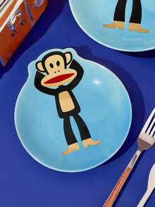 Paul Frank X SHEIN 1 件可爱卡通猴子图案餐碗，可微波炉和洗碗机清洗，可盛放意大利面、谷物和其他食物 - 彩色 - 查看 2