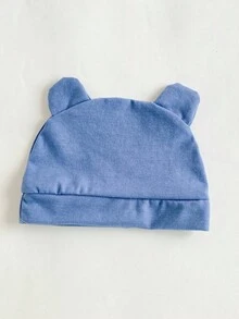 Newborn 3 Pieces Set:Knit Footed Jumpsuit,Bear Ear Hat,Blanket,Brown And White Polka Dot,Autumn,Cute,Baby Shower,Crew Neck Long Sleeve Loungewear - Multicolor - View 4