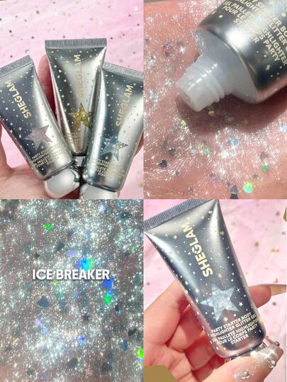 SHEGLAM Starter Body Highlighter Glitter Gel-Ice Breaker Gel Highlighter Liquid Glitter Diamond Glitter Highlighter Long Lasting Dual-Use Sweat Proof Illuminator Highlighter Brand Beauty Makeup Cosmetic For Women Girls Perfect For Fall Winter Ideal For Y2K Fancy Fashion Suitable For Birthday Present Halloween Party Ready Best Color
