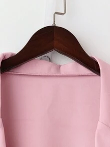 GlowEve CURVE 2pcs/Set Plus Size Women Front Button Drawstring Long Sleeve Pocket Casual Top And Skirt Set Fall Cloth For Women - Baby Pink - View 4