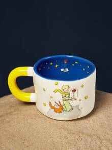 LE PETIT PRINCE X SHEIN 1 个陶瓷杯，耐热/耐冷，适合下午茶，可用洗碗机清洗和微波炉加热，可盛放果汁、咖啡、牛奶等。 - 米色 - 查看 3