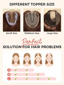 Hair Toppers for Women Real Human Hair Pieces for Women with Thinning Hair Topper for Adding Hair Volume - S10 - View 11