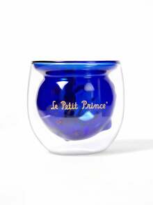 LE PETIT PRINCE X SHEIN 1 chiếc cốc thủy tinh borosilicate cao 11,6oz/330ml, hình mặt trăng và ngôi sao, hình hoàng tử nhỏ dễ thương và thân hình hành tinh, hình lập thể 3D, chịu nhiệt, thích hợp đựng sữa, nước trái cây, cà phê, v.v. - Màu xanh lam - Xem 7