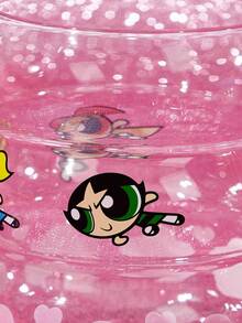 THE POWERPUFF GIRLS X SHEIN 1 cốc thủy tinh borosilicate cao cấp 770ml/27oz hình hoa, bong bóng, họa tiết hoa mao lương, dung tích lớn, có thể rửa bằng máy rửa chén, thích hợp đựng sữa, nước ép, cà phê - Trong sáng - Xem 6