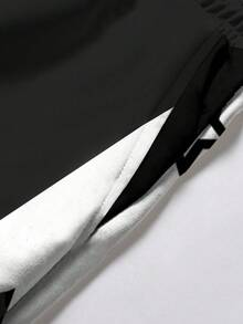 Manfinity Homme 男士休闲星星图案撞色套头衫和裤子套装，秋季服装 - 彩色 - 查看 4