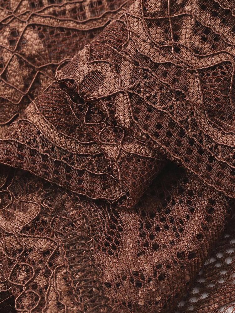 Women's Elegant Lace High Collar Blouse, Autumn Long Sleeve Top