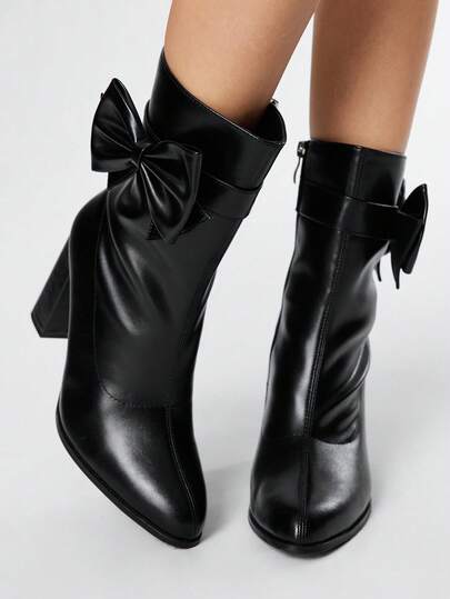 Kawaii Damen Mode Schleife Dekor Knöchelstiefel