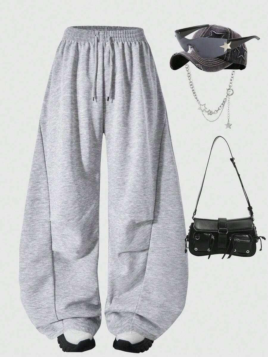 Sparklyn 少女宽松休闲运动裤，美式宽松筒裤，百搭休闲慢跑裤，适合春秋季日常穿着