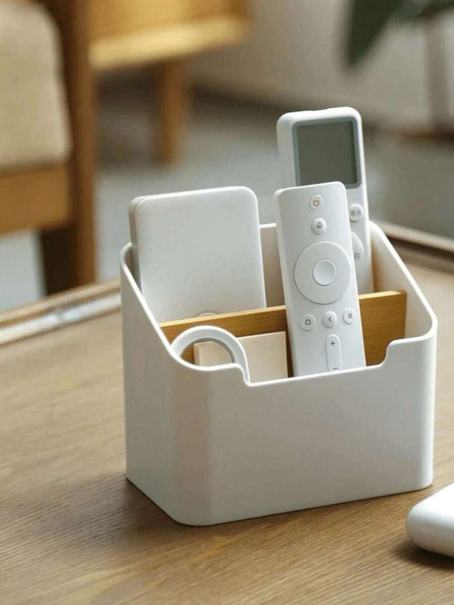 Zazumi 1 Pc Bamboo-Wood Partition Storage Box, Creative Multi-Functional Desktop Storage Box For Storing Cosmetics, Makeup Brushes, Stationery And Remote Controls, Esk Storage Box, Remote Control Stand, Storage Box With Multiple Compartments, Bamboo-Wood Partition, Space-Saving, Birthday Gift, Suitable For Office Workers, Home Users, Electronics Enthusiasts, Digital Gadget Enthusiasts, Desk Organization Enthusiasts And Makeup Enthusiasts