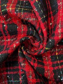 SHEIN LUNE Plus-Size Women's Christmas For Women Red Tweed Women's Coat For Autumn And Winter Is Suitable For Christmas Thickened For Warmth Gothic Women Winter Coats Elegant For Women Thanksgiving For Women Red Thick Woolen Coat For Women, Suitable For Christmas, Autumn/Winter Winter Women Women New Year Women's Coats - Red - View 18
