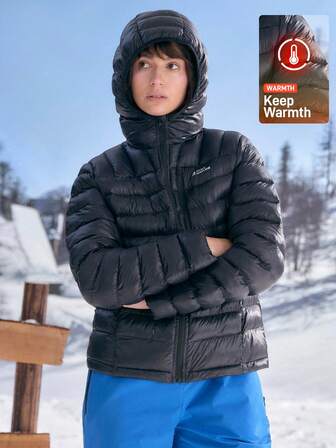 In My Nature Women's Fashion Drop Shoulder Long Sleeve Hooded Warm Outdoor Winter Coat With Zipper