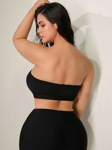 SHEIN Plus Size Front Closure Comfortable Bra - Black - View 2