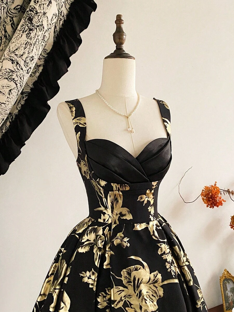 Vintamour 复古优雅女装缎面拼布派对鸡尾酒会礼服 女式秋季服装 万圣节服装 冬装 圣诞冬装女装 女式秋季服装 女式万圣节服装 女式圣诞服装 圣诞派对礼服 新年礼服 女式感恩节服装 优雅派对礼服 优雅派对礼服