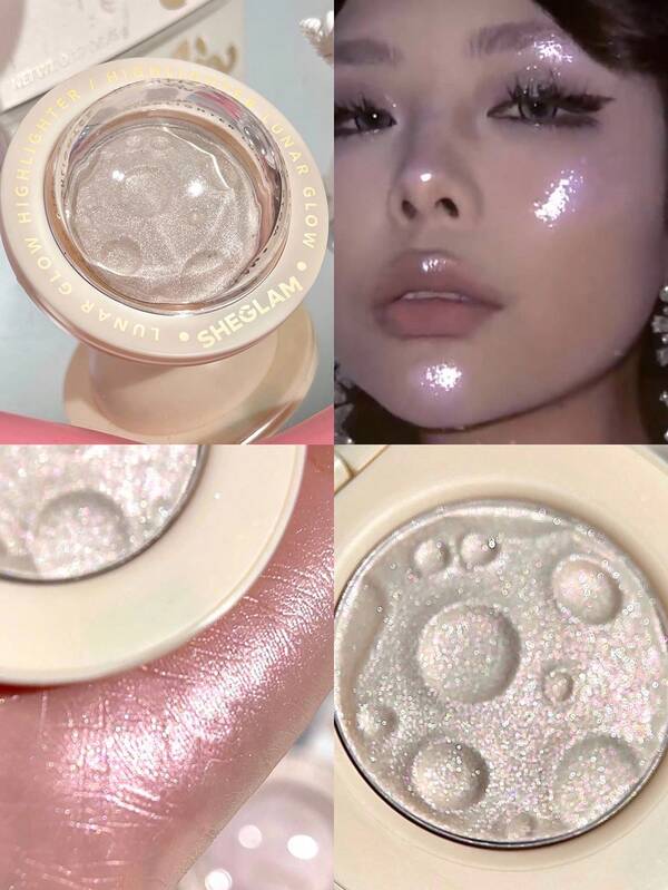 SHEGLAM Lunar Glow Highlighter - Vanille Frost Mehrdimensionaler Glanz Highlighter Puder mit hochglänzendem Finish, blau-grüner reflektierender Schimmer, Multifunktions-Glanz Make-up Marke Schönheit Kosmetik für Frauen Mädchen, perfekt für Herbst Winter, ideal für Y2K Fancy Fashion, geeignet als Geburtstagsgeschenk, Halloween Party, beste Farbe