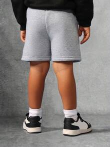 SUMWON Young Boy Spider Web Print Athletic Shorts Elastic Waist Comfortable Summer Wear Playtime Casual Everyday - Grey - View 2