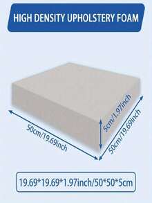 一块 19.69 X 19.69 X 1.97 英寸 45D 高密度泡沫，室内家具装饰垫（用于更换餐椅和轮椅坐垫）- 白色、黑色、灰色、浅蓝色 - 白色 - 查看 15