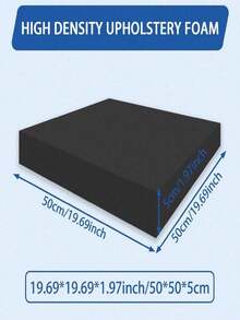 一块 19.69 X 19.69 X 1.97 英寸 45D 高密度泡沫，室内家具装饰垫（用于更换餐椅和轮椅坐垫）- 白色、黑色、灰色、浅蓝色 - 白色 - 查看 16