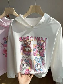 SHEIN 3pcs/Pack Tween Girl Casual Cartoon Letter Print Sweatshirt - Multicolor - View 5