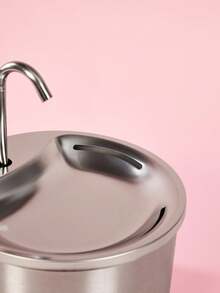 PETSIN 1pc Stainless Steel Pet Water Fountain, USB Powered Automatic Cat & Dog Drinking Dispenser With Splash-Proof Basin, Quiet Operation For Increased Water Intake - No Battery Required, Indoor Pet Accessory|Sleek Pet Fountain|Durable Pet Item,