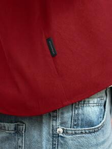 SWAVVY Camisa de manga corta holgada y casual de tejido para hombre, para uso diario