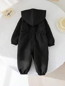 SHEIN 女婴户外保暖连体衣，秋冬季 - 黑色 - 查看 2