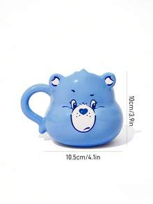 SHEIN X Care Bears Mug en céramique bleu de 450 ml avec motif ourson de dessin animé, Cheer Bear, cadeaux