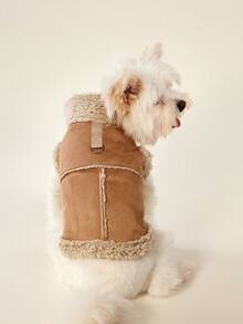 PETSIN 1 pieza Abrigo acolchado de algodón para mascotas con correa, adecuado para perros/gatos extra pequeños y medianos, cálido para uso al aire libre en otoño/invierno