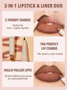 SHEGLAM Glam 101 Bộ đôi son môi & chì kẻ viền môi Berry Whip 2 trong 1, son lì hai đầu, chì kẻ viền môi dạng bút, lên màu đậm, lâu trôi, mịn, dễ thoa, trang điểm môi hồng nâu, mỹ phẩm làm đẹp cho nữ và nữ sinh, hoàn hảo cho mùa thu đông, phong cách Y2K sang chảnh, phù hợp làm quà sinh nhật, tiệc Halloween, màu đẹp nhất - Nhiều màu - Xem 5