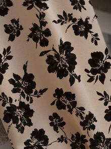 Franclia 优雅时尚印花衬衫和百褶中长裙两件套，适合分层穿着或单独穿着，秋冬 - 彩色 - 查看 8