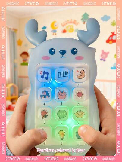 JMMO 1 pièce Jouet de téléphone portable pour enfants en forme de faon, jouets de tablette mini avec lumière et musique, cadeaux d'anniversaire pour garçons et filles, jouets pour filles, téléphone jouet, téléphone pour enfants