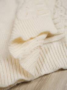 Elenzga 大码女式针织开衫，简约时尚外套，纯色蝴蝶结设计，秋冬款