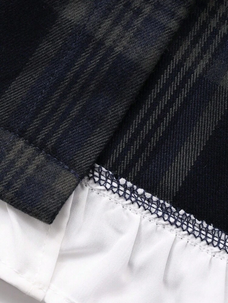 Women's Elegant Plaid Pleated Commuter Dress