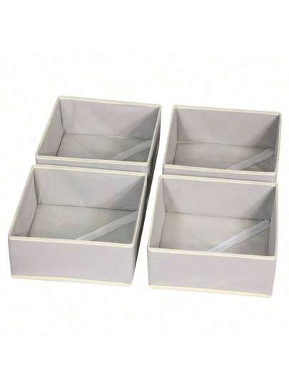1/4 Pack Foldable Cloth Storage Box Closet Dresser Drawer Organizer Fabric Baskets Bins Containers Divider For Clothes Underwear Bras Socks Clothing