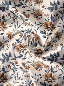 EMERY ROSE Plus Size Women Casual Elegant Retro Apricot Floral Print Shirt, Suitable For  Flower Shirt Floral Blouse Casual Blouse Women Blouses Long Sleeve Floral Shirt,Spring/Summer/Vacation - Multicolor - View 6