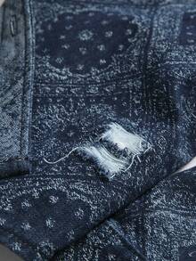 Manfinity Homme Men Button Up Denim Tops For Halloween, Fall - Blue - View 3