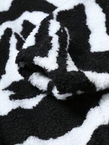 PAVTROS Men's Fashionable Zebra Print Hooded Jacket, Autumn/Winter - Black - View 6