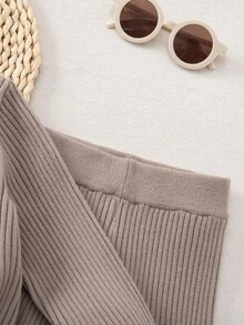 SHEIN Playful Pals Baby Girl V-Neck Button-Front Long Sleeve Cardigan Set, Minimalist Solid Color Outfit For Home & Outdoor Autumn And Winter Two Piece Suit Brown Baby Clothes Toddler Two Piece Sets Two Piece Winter Outfits For Toddler Girl Neutral Baby Clothes Unisex Fall Baby Winter Dress Knit Baby Girl Clothes Neutral Baby Clothes Unisex 2026 Fall Baby Winter Dress Knit Baby Girl Clothes Baby Girls In Autumn/Winter Toddler Knit Outfit Baby Girl Sweaters Set Baby Knit Two Piece Set Two Piece Winter Outfits For Toddler Girl Knitted Baby Outfit Baby Set Autumn Winter Season Baby Girl Knitted Outfits Baby Girl Sweaters Set Two Piece Winter Outfits For Toddler Girl Knit Two Piece Toddler Baby Warm Sets Knit Two Piece Toddler Baby Two Piece Set