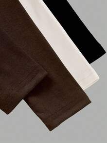 INAWLY Bộ 3 áo thun cổ tròn tay dài ôm sát cỡ lớn cho nữ - Nhiều màu - Xem 5